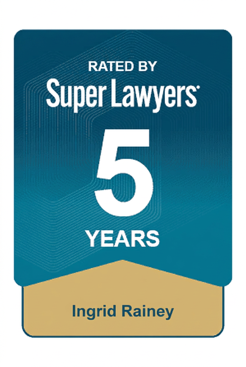 Ingrid Rainey rated by Super Lawyers, 5 years